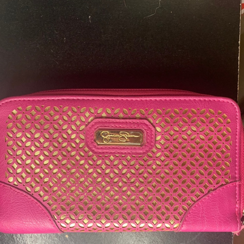 Jessica Simpson wallet. Pink and Gold Leopard inte